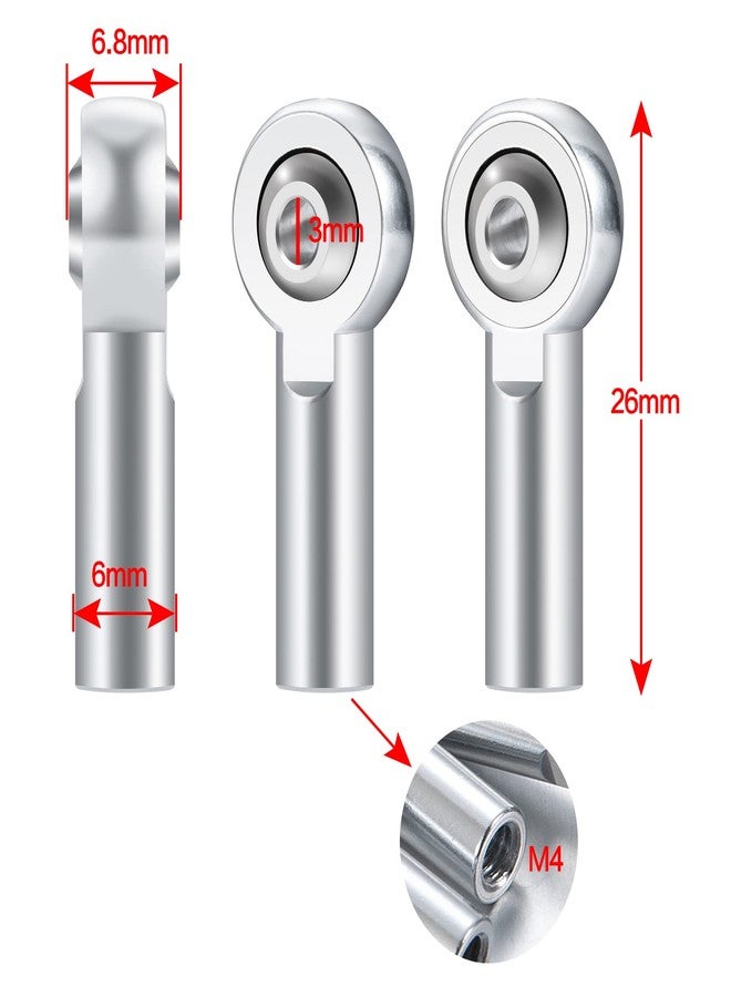 WEFEINO 10Pcs M4 Link Rod Ball Ends Rod End Bearing for 1/10 Axial SCX10 Tamiya RC Crawler Car - Image 3